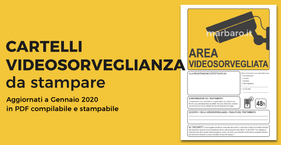 Cartello Videosorveglianza Da Stampare A Norma Gdpr