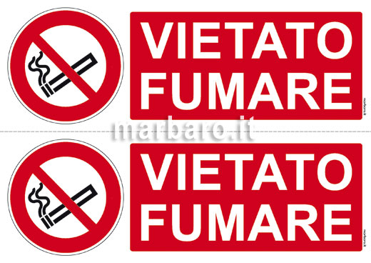 Cartello Vietato Fumare PDF da scaricare