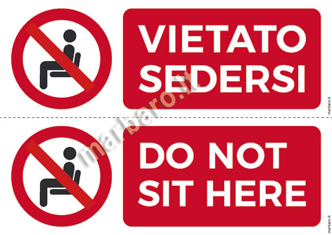 Cartello vietato sedersi da stampare