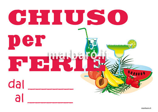 Chiuso per ferie simpatico PDF gratis