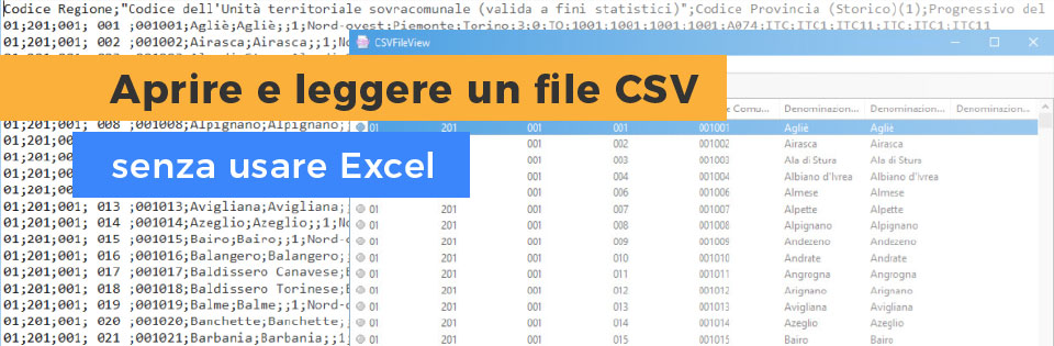 Come leggere un file CSV senza usare Excel