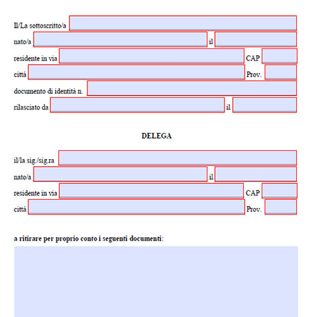 Delega Ritiro Documenti Fac Simile Editabile Da Stampare