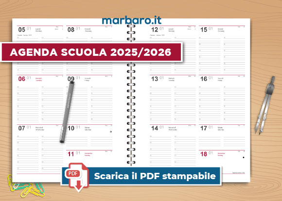 Diario scolastico 2025/2026 da stampare