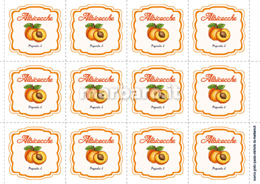 Etichette per confettura di albicocche da stampare