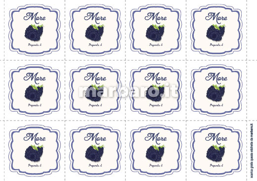 Etichette per confettura di more da stampare