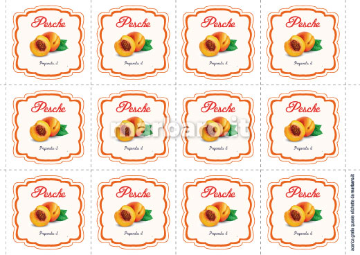 Etichette per confettura di pesche da stampare