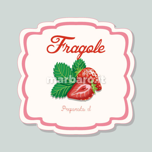 Etichette per barattoli confettura di fragole da stampare Etichette per barattoli confettura di fragole da stampare