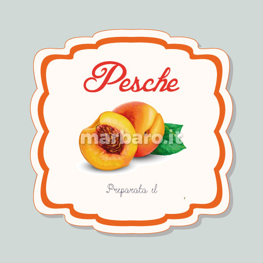 Etichette per barattoli confettura di pesche da stampare Etichette per barattoli confettura di pesche da stampare