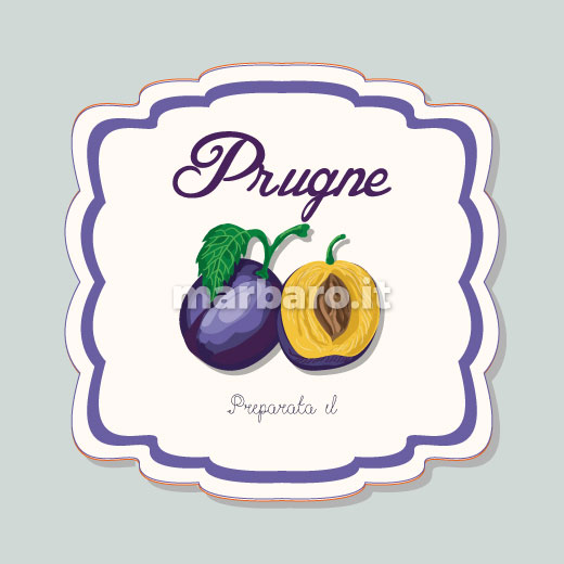 Etichette per barattoli confettura di prugne da stampare Etichette per barattoli confettura di prugne da stampare