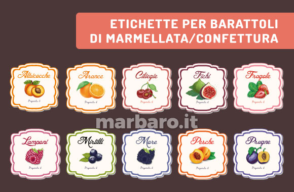 Etichette per barattoli di marmellata da stampare Etichette per barattoli di marmellata da stampare