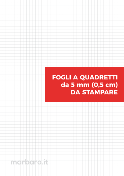 Foglio a quadretti da stampare gratis da 10 e 5 mm in A4/A3