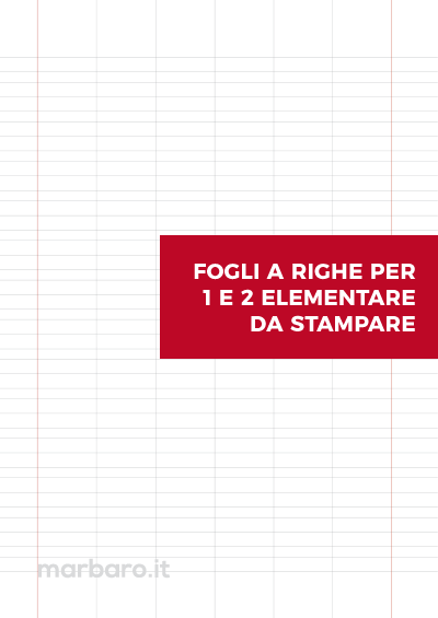 Foglio a righe da stampare per 1° o 2° e per 3° elementare