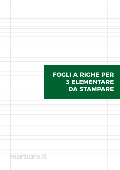 Foglio a righe da stampare per 3° elementare