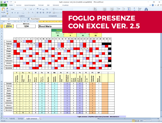 foglio presenze excel da