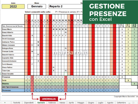 Software gratuito per la Gestione delle Presenze con Excel Software gratuito per la Gestione delle Presenze con Excel