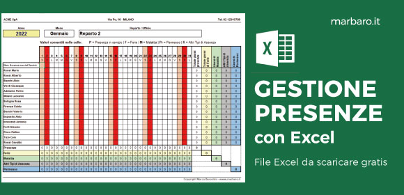 Gestione presenze con Excel Gestione presenze con Excel