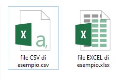 Icona di un file CSV in Windows
