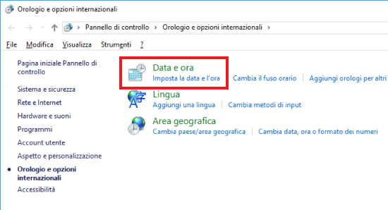 Impostare Formato Ora Windows 10 Anniversary Update - Passo 3