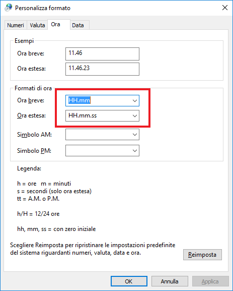 Impostare Formato Ora Windows 10 Anniversary Update - Passo 7