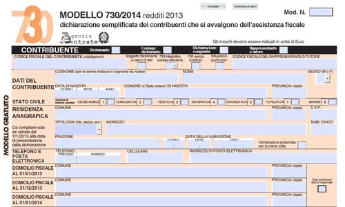 Modello 730 2014 Compilabile Da Scaricare