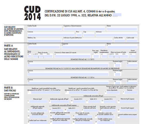 Modello Cud 2014 Compilabile Da Scaricare Gratis