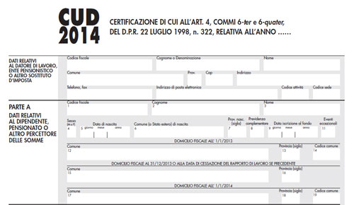CUD 2014 da stampare