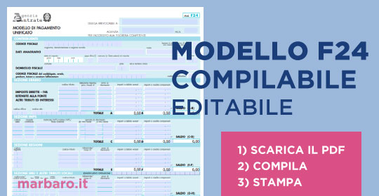 Modello F24 PDF compilabile / editabile