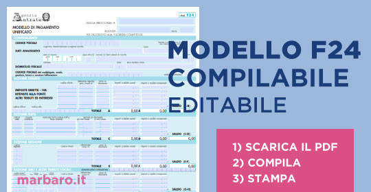 Modello F24 PDF compilabile / editabile e stampabile