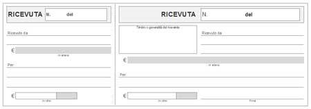 Modello ricevuta pagamento da stampare