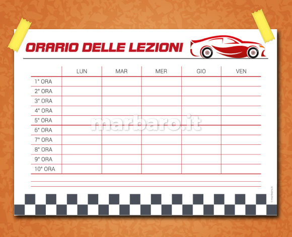 Orario delle lezioni da stampare
