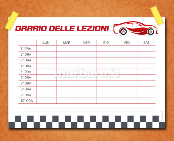 Orario scolastico da stampare in PDF