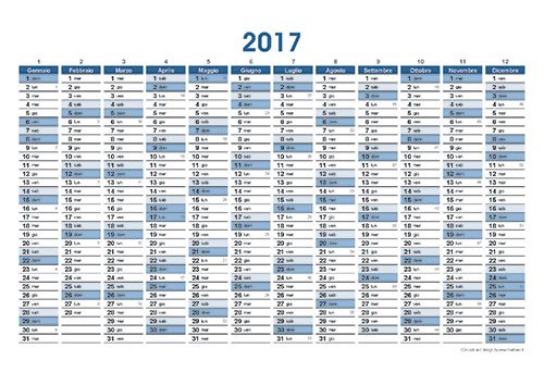 Planner 2017 con settimane