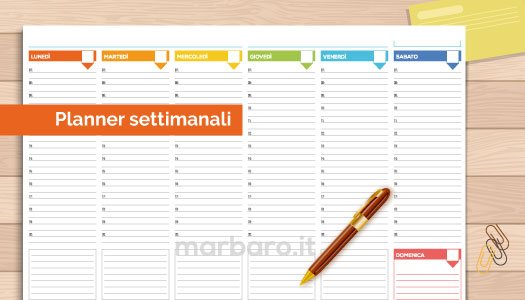 Planner settimanale da stampare