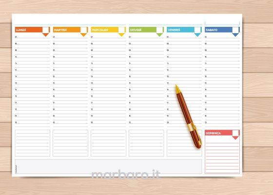 Planner settimanale stampabile