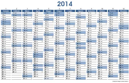 Planner 2014 con settimane