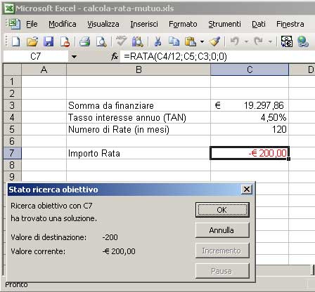 Calcolo del mutuo a tasso fisso