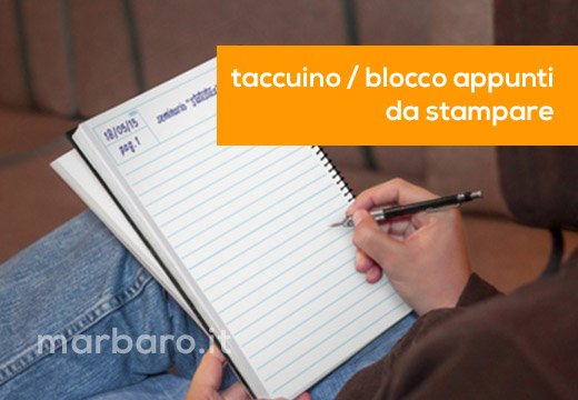 Taccuino da stampare blocco per appunti